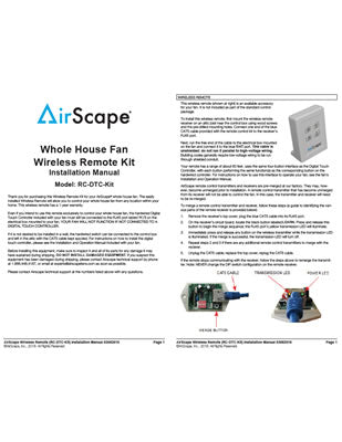 Wireless Remote Installation Manual